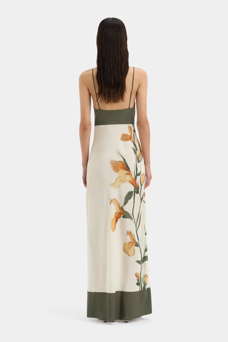 CONSTANCE V NECK SLIP DRESS-IRIS FLORAL Maxi Dress SIR. 