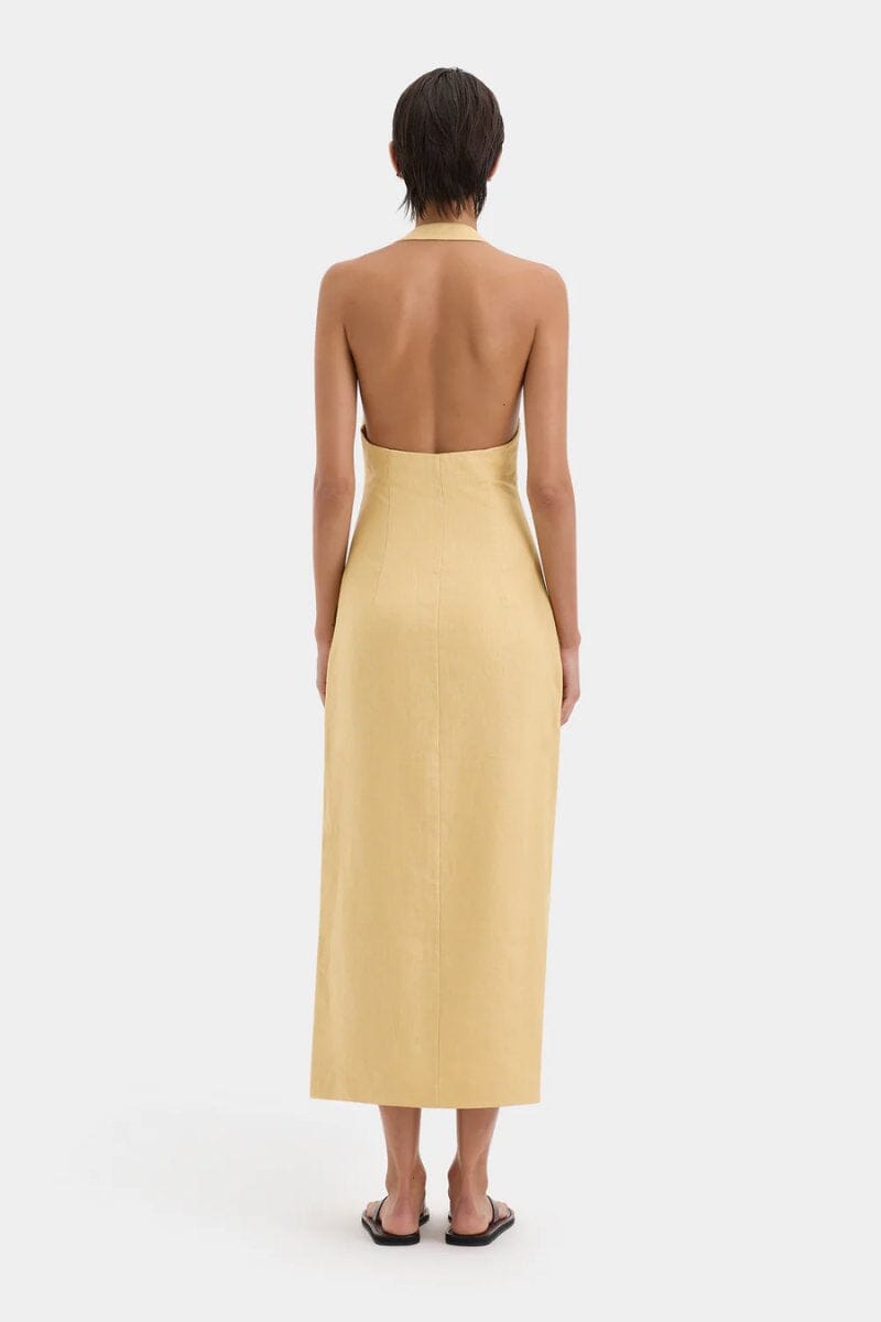 CARLOTTA TIE MIDI DRESS-RAFFIA Midi Dress SIR. 