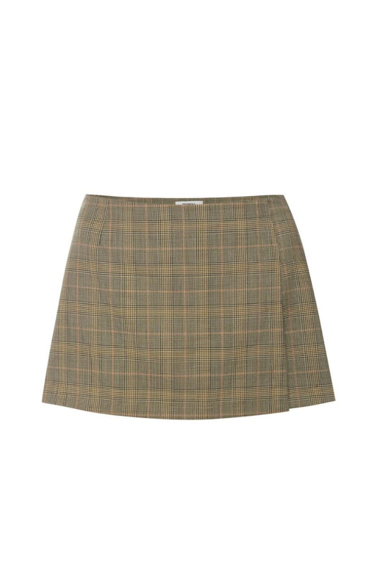 MICRO MINI SKIRT-BROWN CHECK Skirts Miaou 