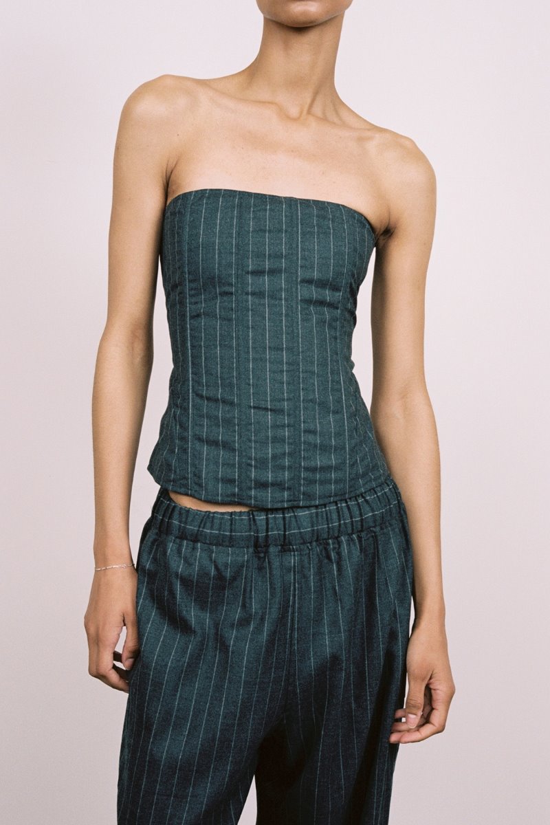 LIBRA CORSET-PINSTRIPE WOOL Tops Miaou 