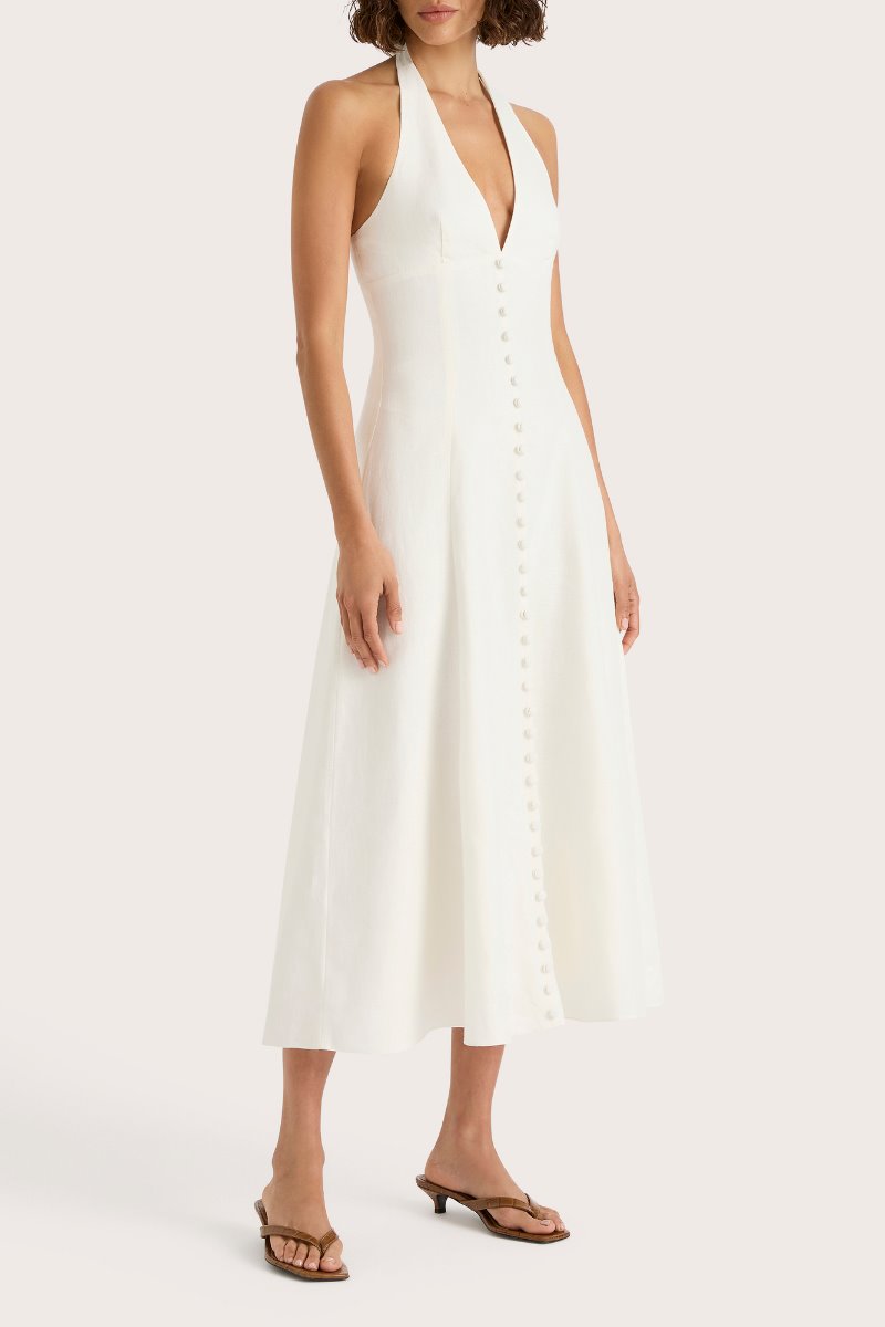 MARIE MIDI DRESS-WHITE Midi Dress Faithfull the Brand 