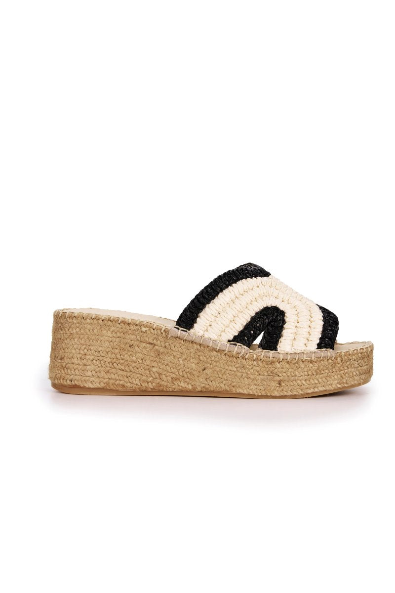 SPIRAL ESPADRILLE WEDGE-NATURAL/BLACK Heels Estilo Emporio 