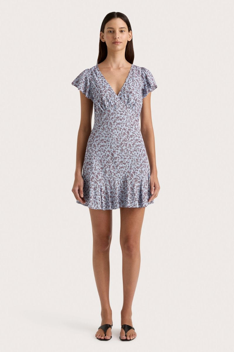 ALBA MINI DRESS-AMARYLLIS FLORAL BLUE Mini Dress Faithfull the Brand 