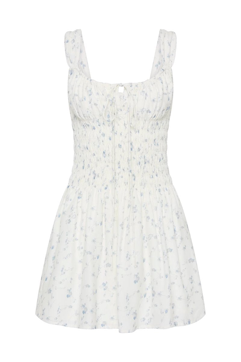 YERRES MINI DRESS-BLOSSOMEGG SHELL/POWDER BLUE Mini Dress Faithfull the Brand 