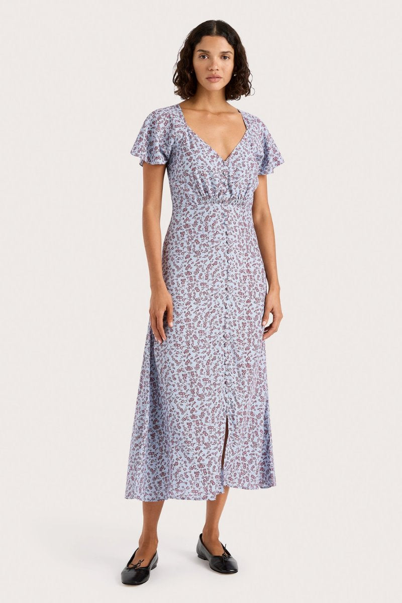 AURELIA MIDI DRESS-AMARYLLIS FLORAL BLUE Midi Dress Faithfull the Brand 