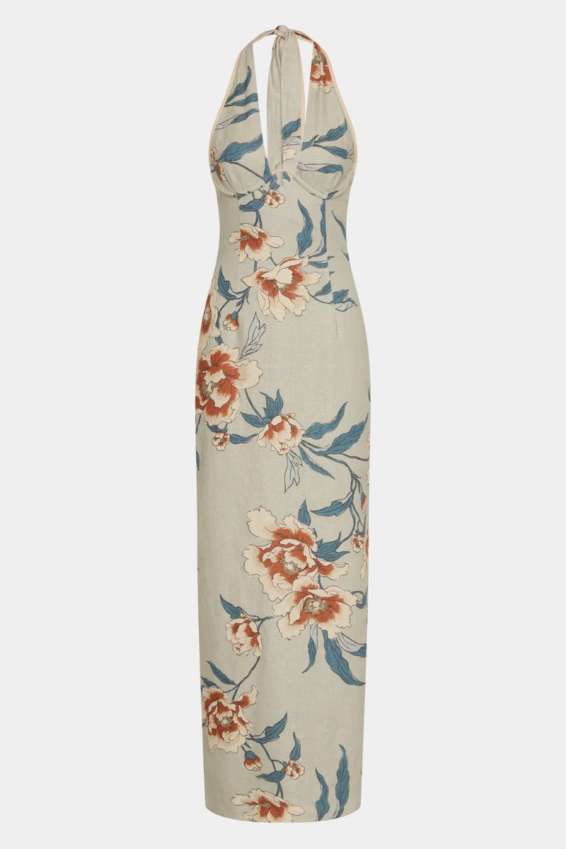 ROISIN HALTER MIDI DRESS-BLOOM FLORAL Midi Dress SIR. 