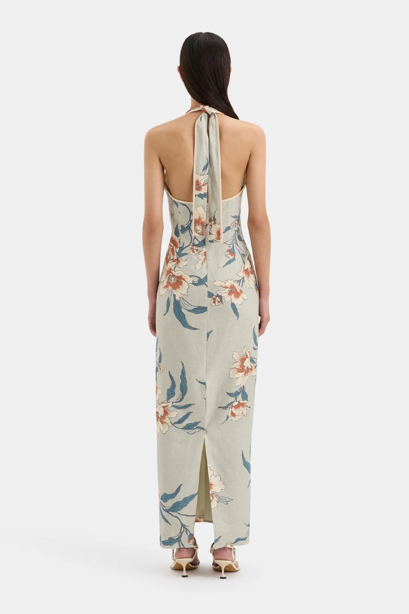 ROISIN HALTER MIDI DRESS-BLOOM FLORAL Midi Dress SIR. 