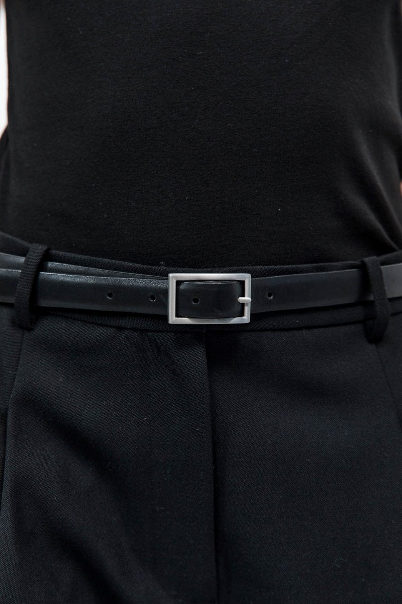 SLIM BELT-BLACK Leather ST AGNI 