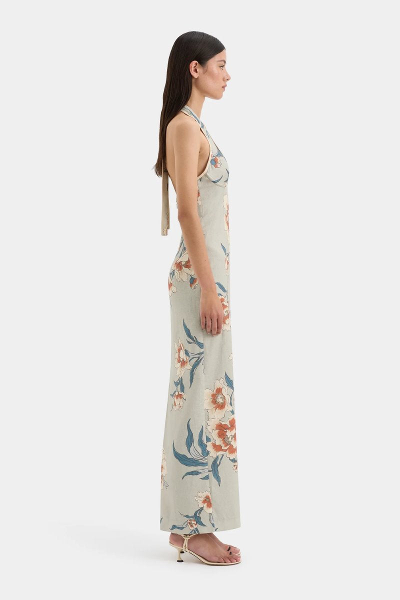 ROISIN HALTER MIDI DRESS-BLOOM FLORAL Midi Dress SIR. 