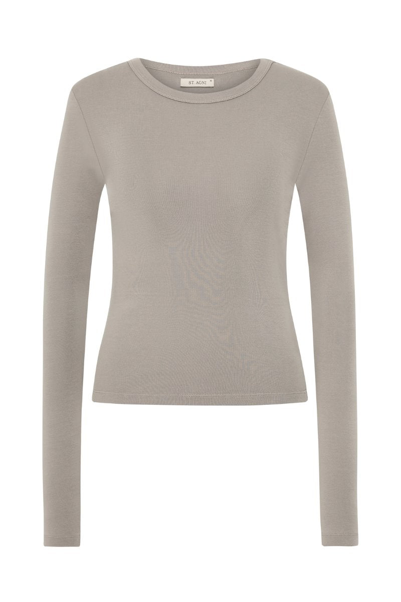 ORGANIC COTTON LONG SLEEVE TOP-SLATE Tops ST AGNI 