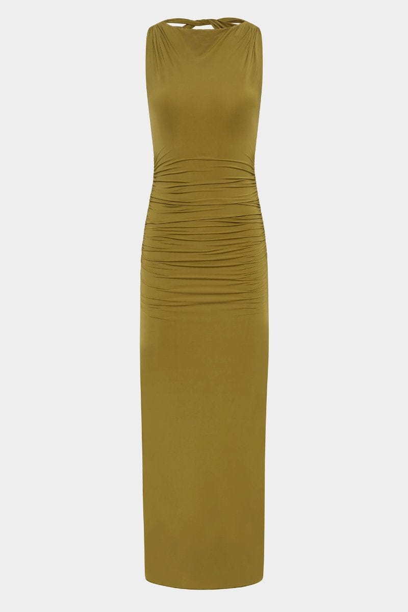 CASCINA TWIST MIDI DRESS-OLIVE Midi Dress SIR. 