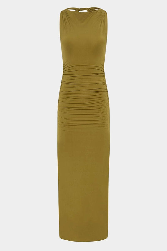 CASCINA TWIST MIDI DRESS-OLIVE Midi Dress SIR. 