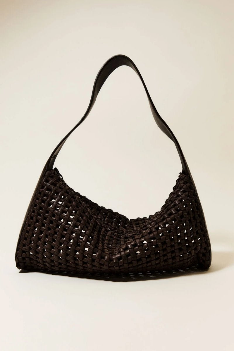 MACRAME MESH BAG-CHOCOLATE Handbags ST AGNI 