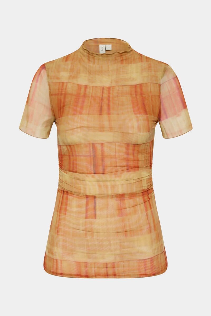 FERRERA TOP-ARANCIA CHECK Tops SIR. 