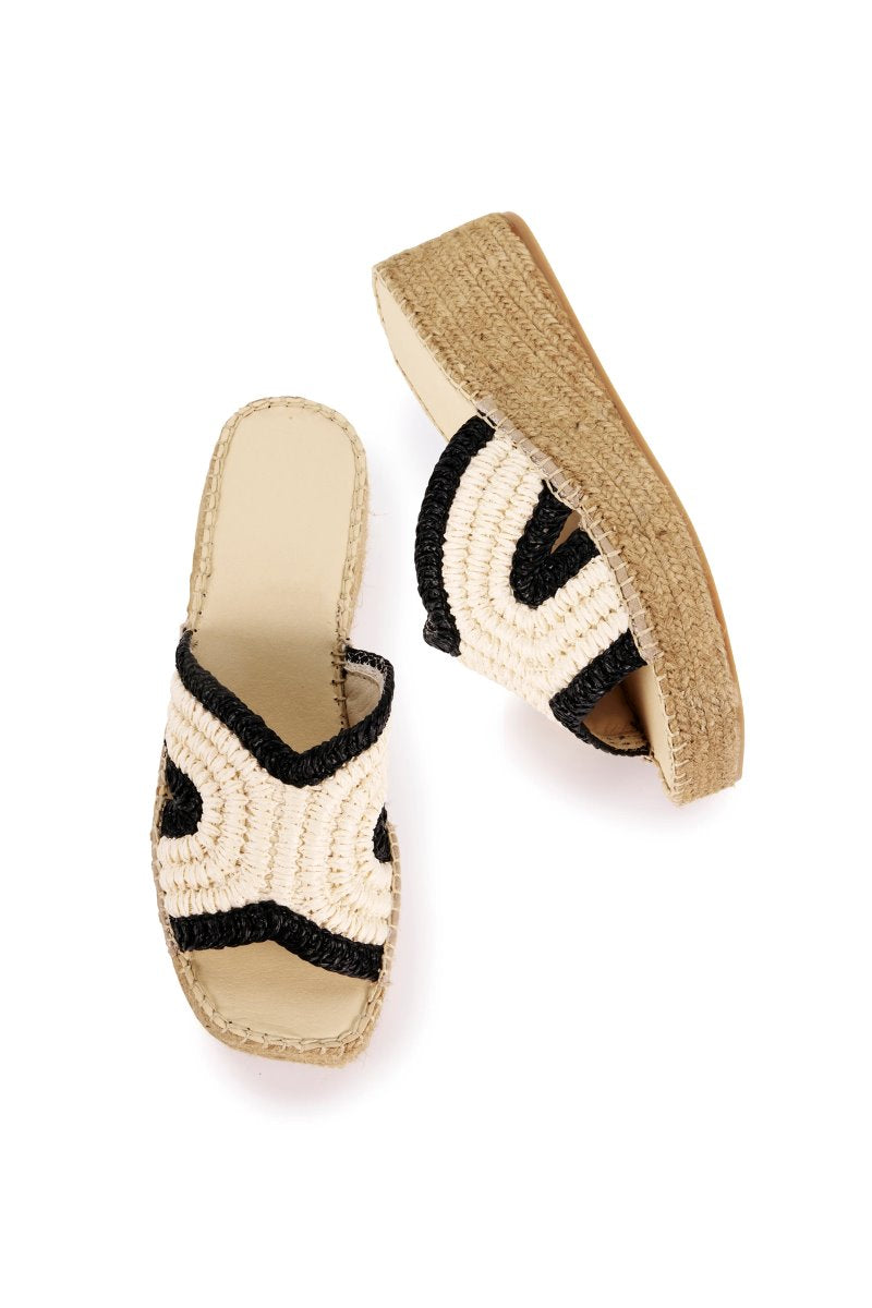 SPIRAL ESPADRILLE WEDGE-NATURAL/BLACK Heels Estilo Emporio 