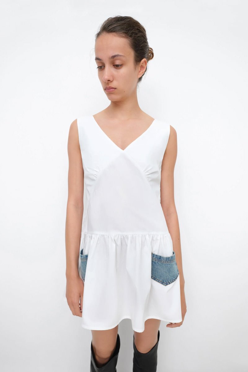 GARACHICO MINI DRESS-WHITE BLUE Mini Dress Gimaguas 