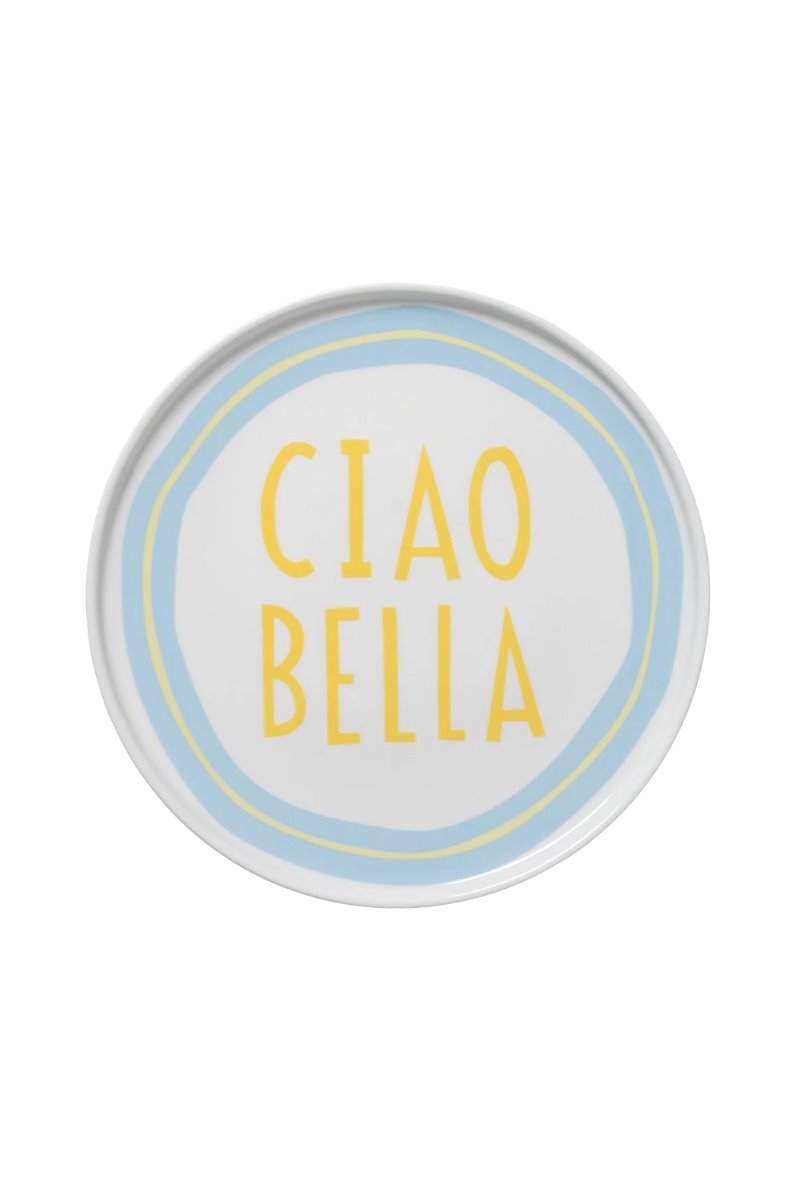 CIAO BELLA PLATE-BLUE/YELLOW *in-store only* Home In The Round House 