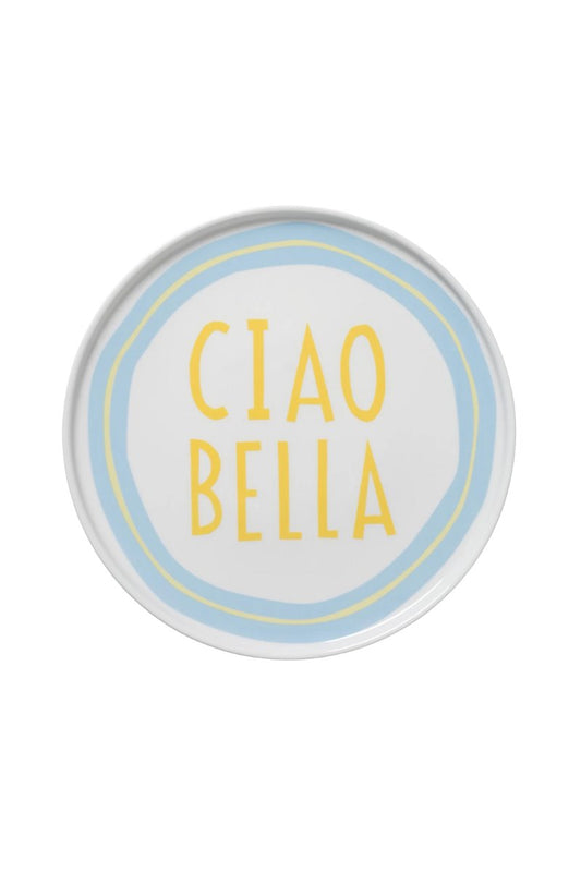 CIAO BELLA PLATE-BLUE/YELLOW *in-store only* Home In The Round House 