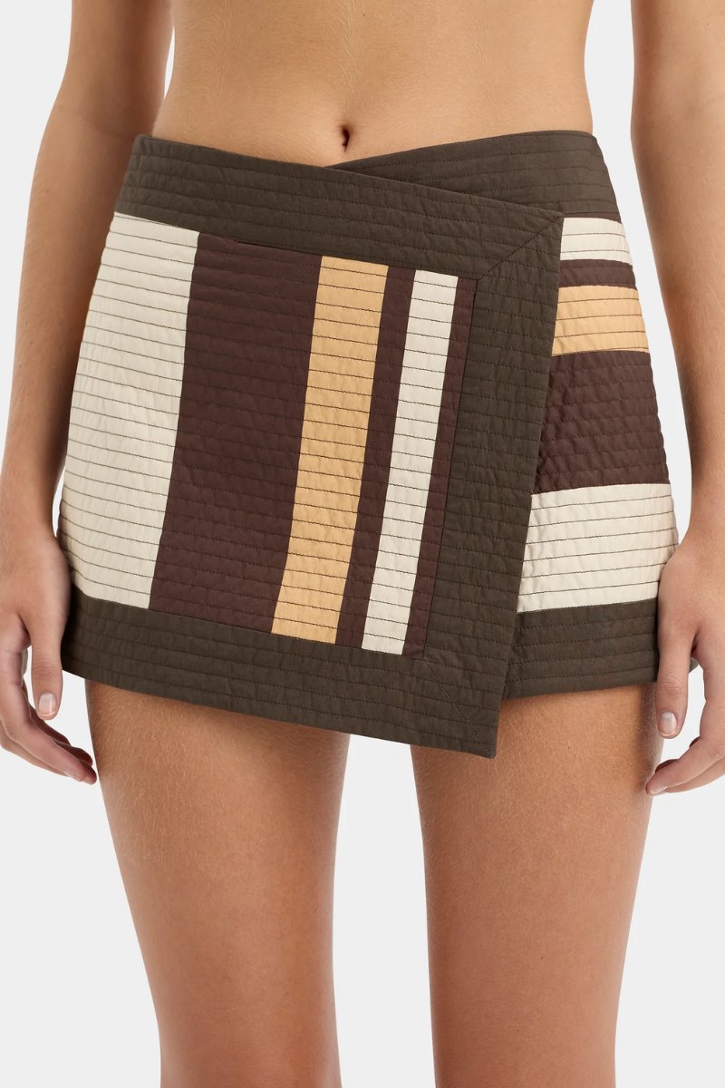 SAVANNA WRAP MINI SKIRT-CANTINA STRIPE Skirts SIR. 