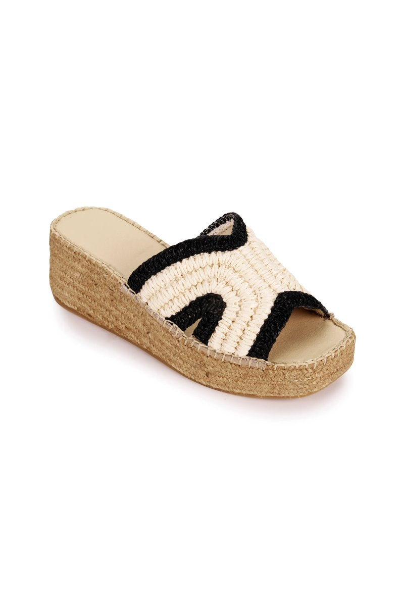 SPIRAL ESPADRILLE WEDGE-NATURAL/BLACK Heels Estilo Emporio 