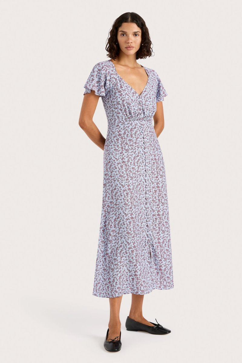 AURELIA MIDI DRESS-AMARYLLIS FLORAL BLUE Midi Dress Faithfull the Brand 