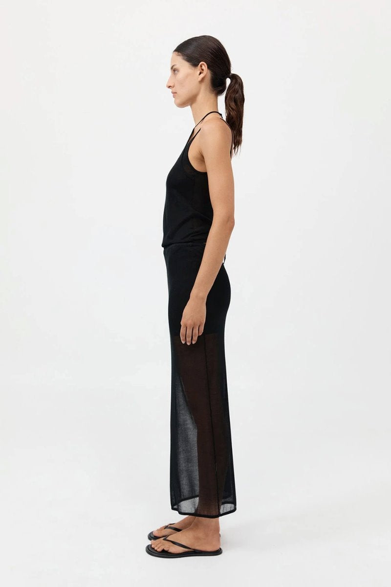 LAYERED HALTER TANK-BLACK Tops ST AGNI 