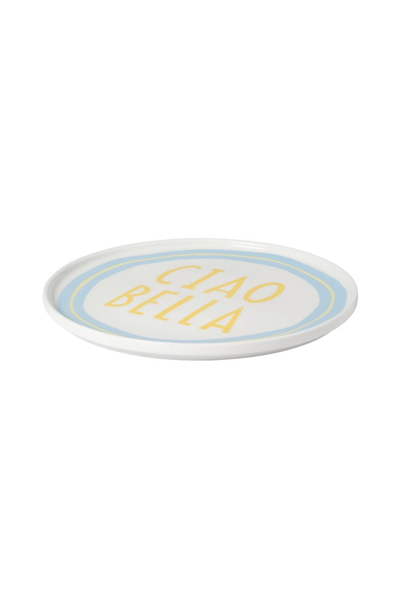 CIAO BELLA PLATE-BLUE/YELLOW *in-store only* Home In The Round House 