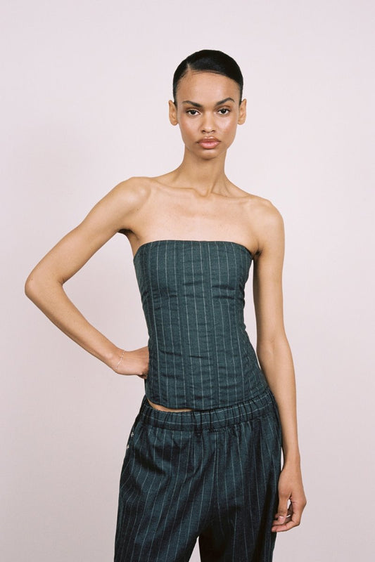 LIBRA CORSET-PINSTRIPE WOOL Tops Miaou 