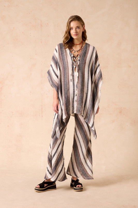 NOVO FLARE PANT-DARK CHOCOLATE STRIPE Pants Estilo Emporio 