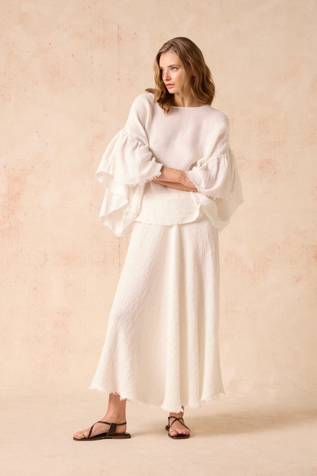 RUOTA SKIRT-SAMBA PANNA Skirts Estilo Emporio 