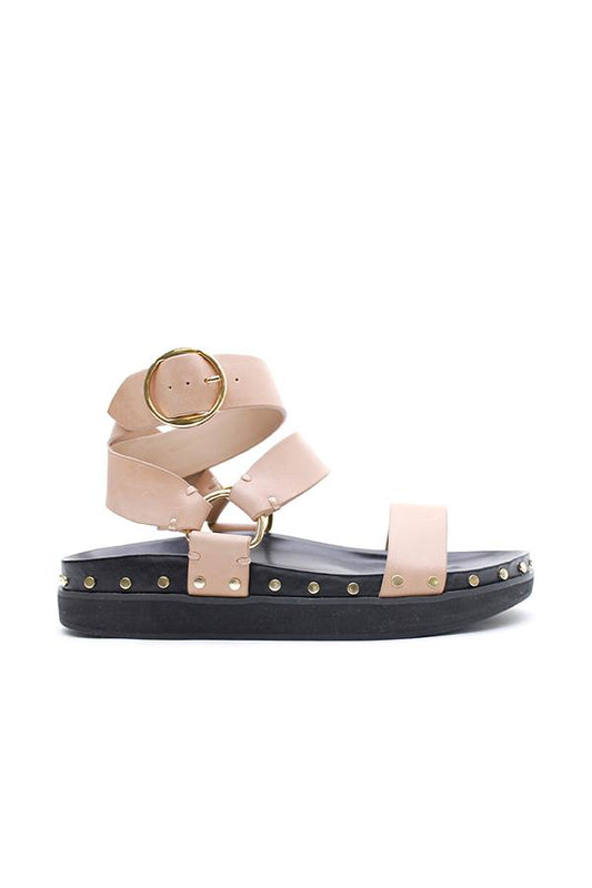 STUDDED SANDAL - NUDE/GOLD Shoes LA TRIBE 36 NUDE 